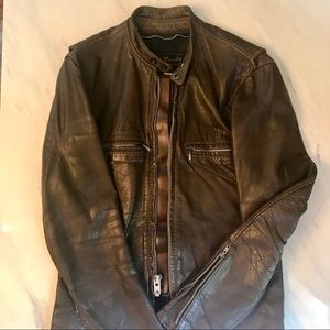 Vintage Brooks Leather Cafe Racer Jacket